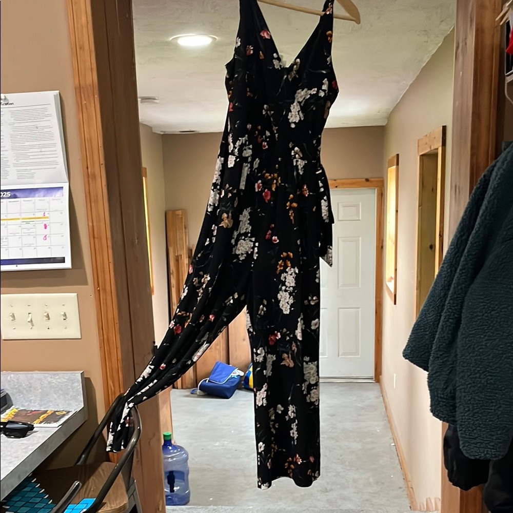 Floral Black Jumpsuit